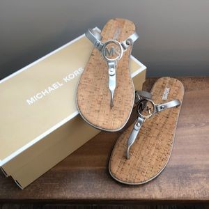 Michael Kors MK Charm Jelly Sandal Silver Size 10